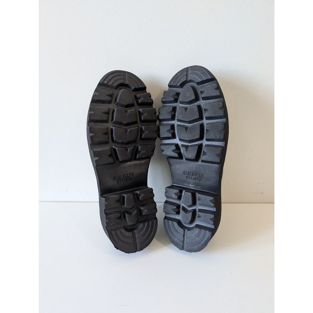 G.H.Bass Platform Lug smooth leather Loafers in Black - Picture 7 of 7